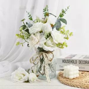 꽃병 속 가짜 꽃 인공 꽃꽂이 주방 농가 커피 테이블 거실 욕실 식물 장식용 중앙 장식