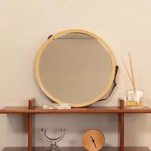 앤틱 디자인 카페 인테리어 스트랩 벽걸이 원형 거울 예쁜 스거울