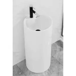 세면기 수도꼭지 스탠딩 싱글볼 세라믹 개수대 욕실 420형