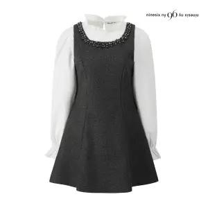 [롯데백화점]나인식스뉴욕 프릴 블라우스 세트 모직 미니 원피스 NQ1ST003M0)