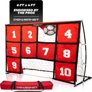 파워넷 번호 목표 축구 골 6x4 FT 네트 10개 구역 정확도 훈련 목표가 있는 휴대용 장비