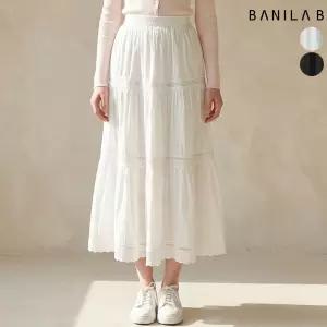 여성 레이스 캉캉 밴딩 롱스커트