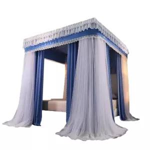 침대가림막 유럽식 일체형 모기장 커튼 숙소 막대 차광