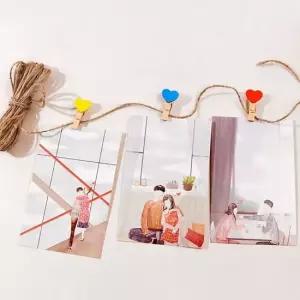 우드 12007 사진집게 노끈 DD 폴라로이드 사진걸이 나무집게 우드집게 사진집게