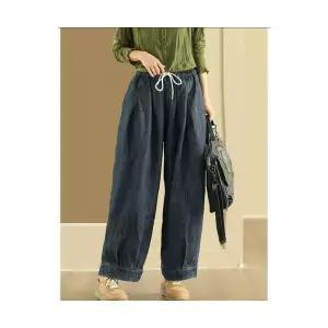 M2 무바지팬츠 데님팬츠 여자청바지 와이드 염색 맷돌 워싱 JEN3