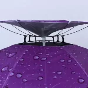 ( )머리에 쓰는 2단 우산 모자 중형 퍼플 헬멧 머리에쓰는