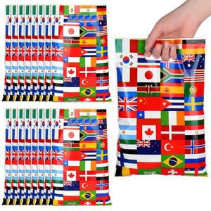 슈퍼비타에 100개 모든 국가의 깃발 플라스틱 구디백 국제 세계 국기 파티 선물 바 클럽 기념 여행자 지리 선물용 손잡이가 달린 가방을 선호합니다
