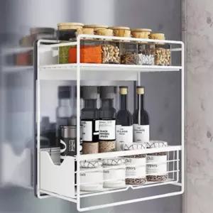 자석 스탠드 겸용 마그넷 슬라이딩 철제 선반 진열대세탁기 정리대 양념 조미료 서랍 냉장고 전자레인지 마