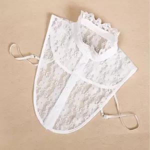 레이스 페이크카라 넥케이프 레이어드 이너스카프 머플러 카라 블라우스 셔츠 목카라 도리 장식