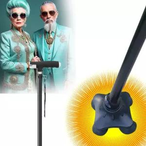 LED 노인 어르신 지팡이 할머니 효도 선물용 경량 보행 보조 네발산책 용품 어른신 길이조절 조절식 보조기