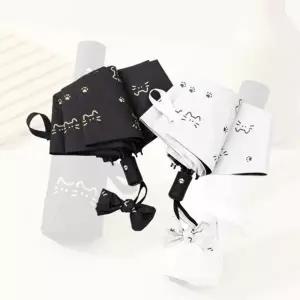 튼튼한 고양이 양우산 편리한 휴대 접이식 양산 우산