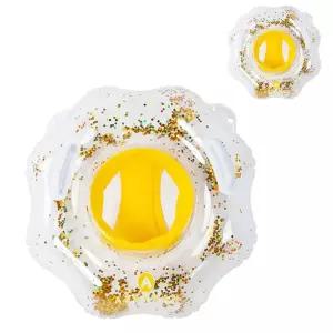 유아 아기 스팽글 플라워 쿠션 보행기 튜브 KC인증 안전로프 포함 물놀이용품 3살 5살 어린이 성인 원형 물