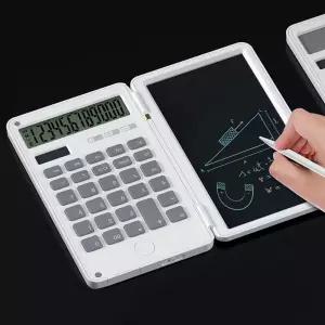 계산기 흰색 휴대용 전자 폴딩 메모패드 보드 LCD 노트 필기 접이식