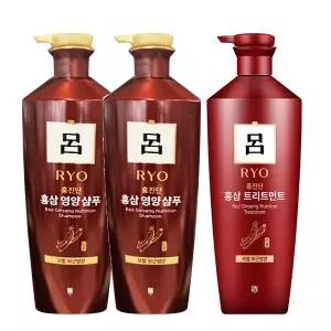 려 홍진단 홍삼 영양 샴푸 820ml 2개 + 트리트먼트 820ml 1개