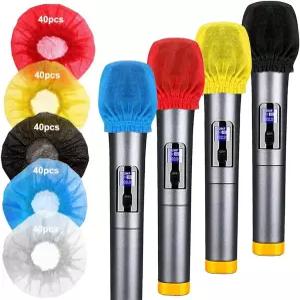 일회용 마이크 커버 탄성 밴드가 있는 부직포 휴대용 윈드스크린 KTV용 깨끗하고 냄새 없는 인터뷰 녹음