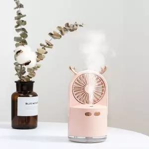KC인증 가습기 LED 무드등 선풍기개인 사무실 학생 USB 책상 탁상용 미니 휴대용