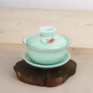 물고기 한마리 개완 개합잔 100ml다기 미니 예쁜찻 작은찻 원형 도자기 손잡이찻 찻잔 다도