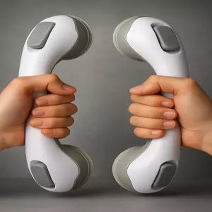 욕조와 샤워를 위한 2팩 그랩 바 노인용 샤워 핸들 안전 500파운드 벽 핸디캡 헤비 듀티 홀더 후크로 대형