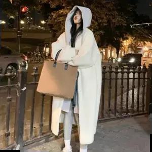 뽀그리롱코트 양털롱코트 여성 양털코트 겨울아우터 뽀글이점퍼 일체형후드집업