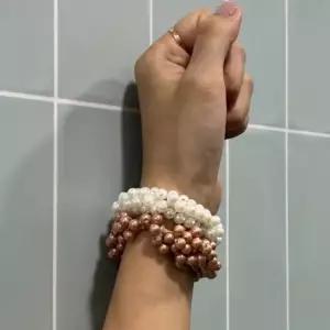 묶음머리 샴페인펄 곱창밴드 진주머리끈 고무줄 진주머리끈 곱창머리끈 곱창밴드