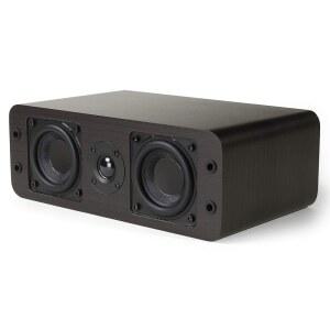 Micca OoO 슬림 센터 채널 스피커, 7.6cm(3인치) 우퍼 및 실크 트위터, 10.2cm(4인치) 미만의 얇은 디자인, 데스크탑 스테레오 또는 홈 시어터 서라운드 사운드용, 벽 장착 가능, 싱글, 다크 월넛