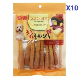 (참좋은간식) (10개묶음) 고구마치즈 치킨봉-100g반려동물 보상 애견 맛좋은 강아지훈련 반려 애완