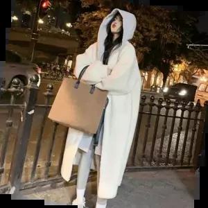 양털롱코트 여성 양털코트 겨울아우터 뽀글이점퍼 일체형후드집업