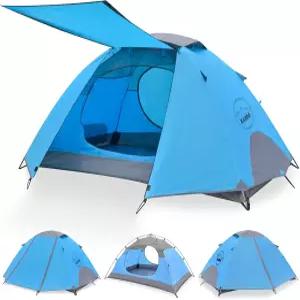 KAZOO 방수 백패킹 텐트 2/3인용 경량 캠핑 하이킹 알루미늄 프레임 더블 레이어