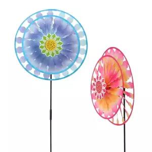 원형 2중 바람개비 (2p) DK36축제 행사홍보용 파티 만들기 조립 DIY 미술만들기재료 장식 게비 왕개비