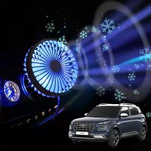 베뉴 차량용 송풍구 호환 선풍기 시즌3구 구형 USB포트 미니 휴대용 용선풍기 자동차 용에어서큘레이터 LED