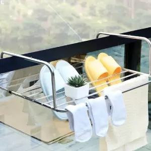 무타공 미니 건조대 60CM LIV023 실버옷 신발 애기빨래 스텐레스건 걸이