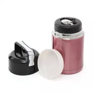 쿠킹메이드 간편조리 보온죽통(1L) (로즈레드)병 도시락 스텐 죽병 보냉 냉병 온병 국통