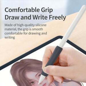 애플 호환 펜슬 1 2용 스타일러스 커버 실리콘 터치스크린 펜 그립 케이스 임팩 방지 긁힘 미끄럼 보호