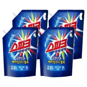 스파크 세탁세제 2.6L 리필 액체세제 4개