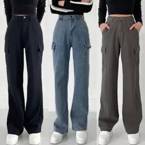 여성용 코튼 카고 일자 팬츠카고바지 카고바지