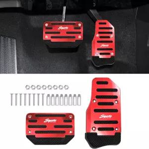 Zufoty 2PCS 차량용 미끄럼 방지 알루미늄 합금 페달 패드 차량 브레이크 가속 커버 풋 키트 자동 범용