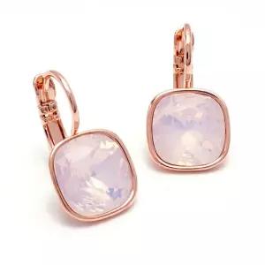 오스트리아 크리스탈 쿠션컷 로즈골드 10mm 귀걸이- 로즈워터 오팔 ESG2160