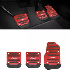 샌드프렌 3PCS 자동차 변속기 페달 커버 키트 수동 논슬립 차량용 및 브레이크 패드 알루미늄 합금