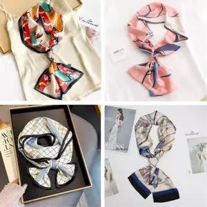 실크스카프 여성 봄 가을 간절기 쁘띠 패션 스카프 (KYR-WE17E80)