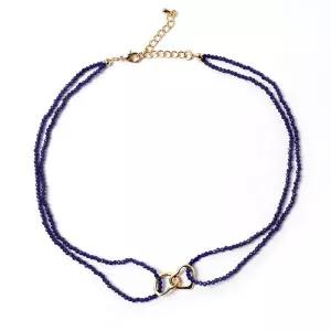 골드 더블하트 크리스탈 비즈초커 목걸이 5230