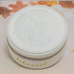 LETECIEL 꽃시 양각 헤드폰 케이스 대용량 케이블 보관 파우치 카라비너 포함 휴대용 액세서리 가방 선물