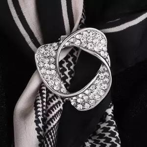 브로치 겸용 스카프링 큐빅스카프링 큐빅브로치 고리 (KYR-WCD1DD5)