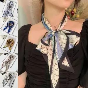 롱스카프 봄가을 점선 아가일 모조실크 쁘띠스카프 (KYR-WFH4QVA)