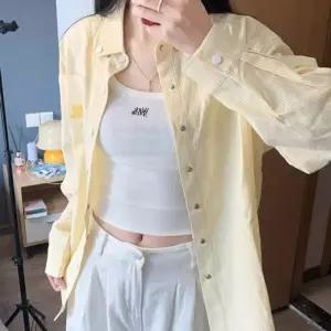 카라 스트라이프 자수 캐주얼아우터 긴팔셔츠 NF-25여자 여름 빅사이즈 블라우스 여성