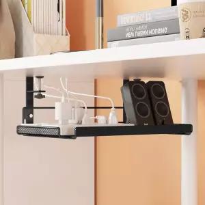 무타공 멀티탭 와이파이 거치대 콘센트 정리함선반 유기 테이블 책상 틈새수납 수납