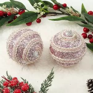 Jdt 장식볼 2p세트 10cm 트리플로프 트리볼 악세사리 액세서리 소품 크리스마스