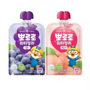 뽀로로 워터젤리 120ml 포도 복숭아 각 10개 총 20개어린이단체음료 과일 과즙 과일맛 키즈수 음료수 아기