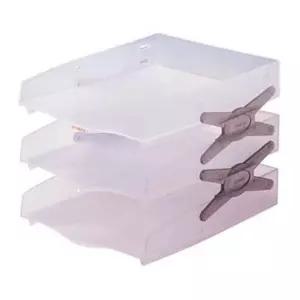 시스맥스 네오 트레이 3단 스모그 22137문서 파일 다용도 책상서류받침 가정용