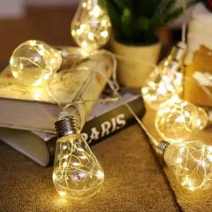 은하수 LED 투명선 10구 2.7m 래트로 알전구캠핑 성탄트리 조명 장식 크리스마스용품 라인 감성