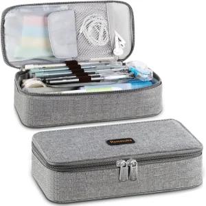 홈큐브 필통 대용량 펜 홀더 박스 메이크업 파우치 옥스포드 천 가방 학교 및 사무실용 지퍼가 달린 대형